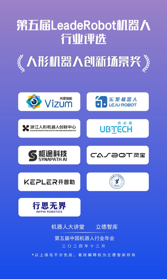 24大獎項3大榜單揭曉！2024LeadeRobot中國機器人行業頒獎典禮！(圖5)